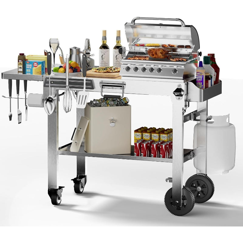 304 Stainless Steel BBQ Grill Cart