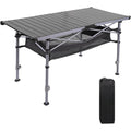 48.8" Adjustable Aluminum Roll‑Top Camping Table