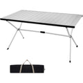 57.4" Oversized Aluminum Roll‑Up Folding Camping Table