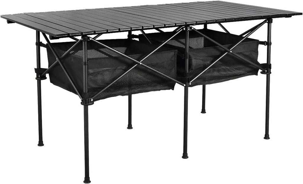 Large Aluminum Roll‑Up Folding Camping Table