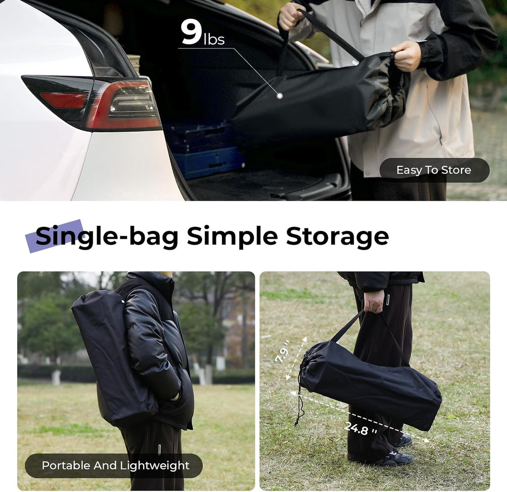 Black Adjustable Aluminum Folding Camping Table