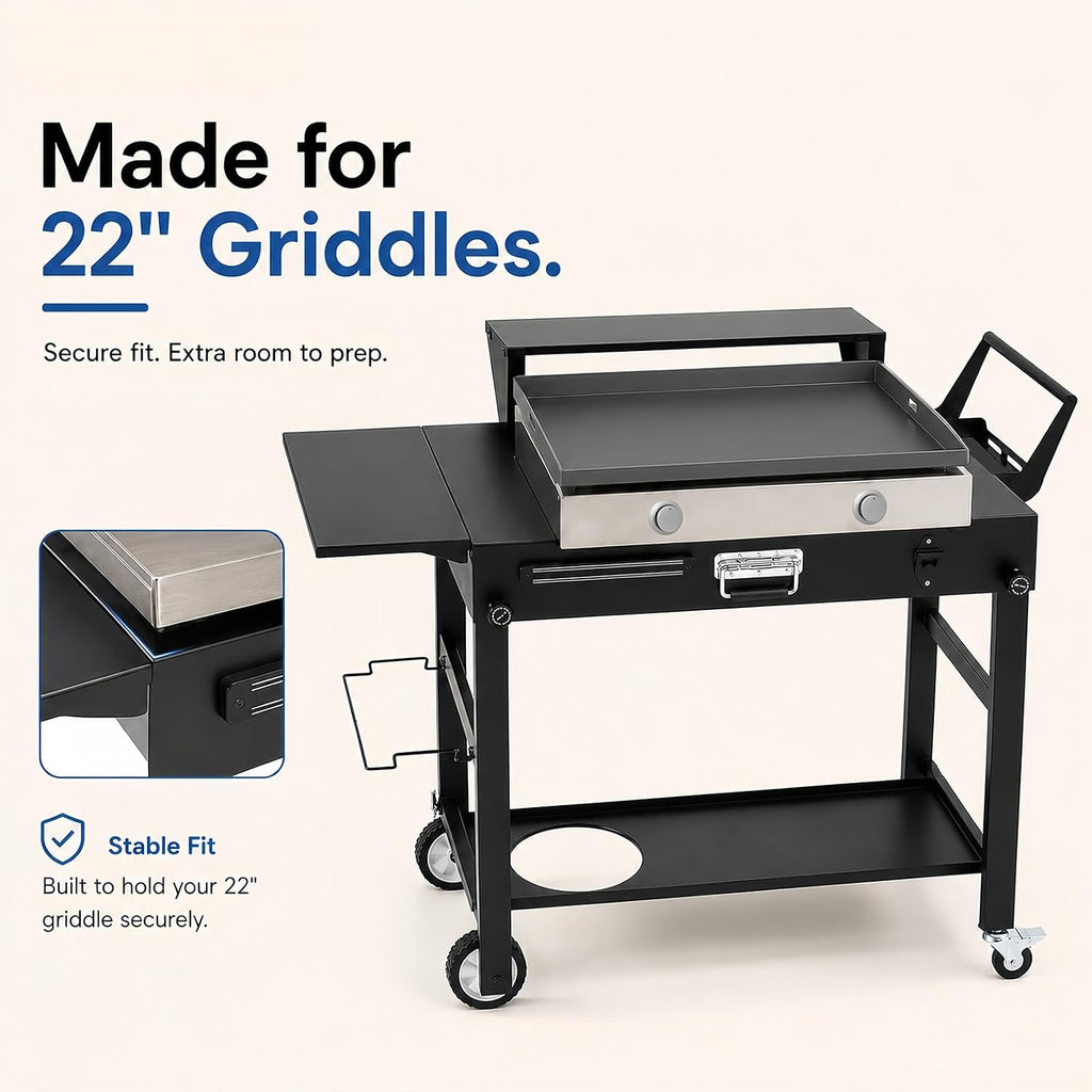 Foldable Wheeled Prep Grill Cart for Blackstone Griddle