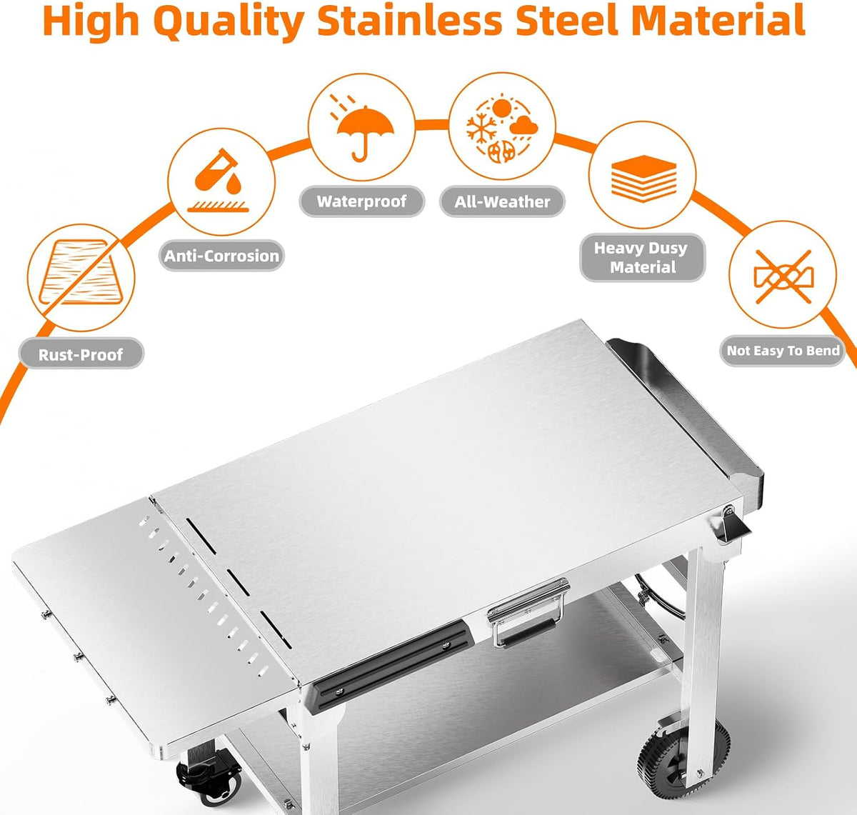 304 Stainless Steel BBQ Grill Cart