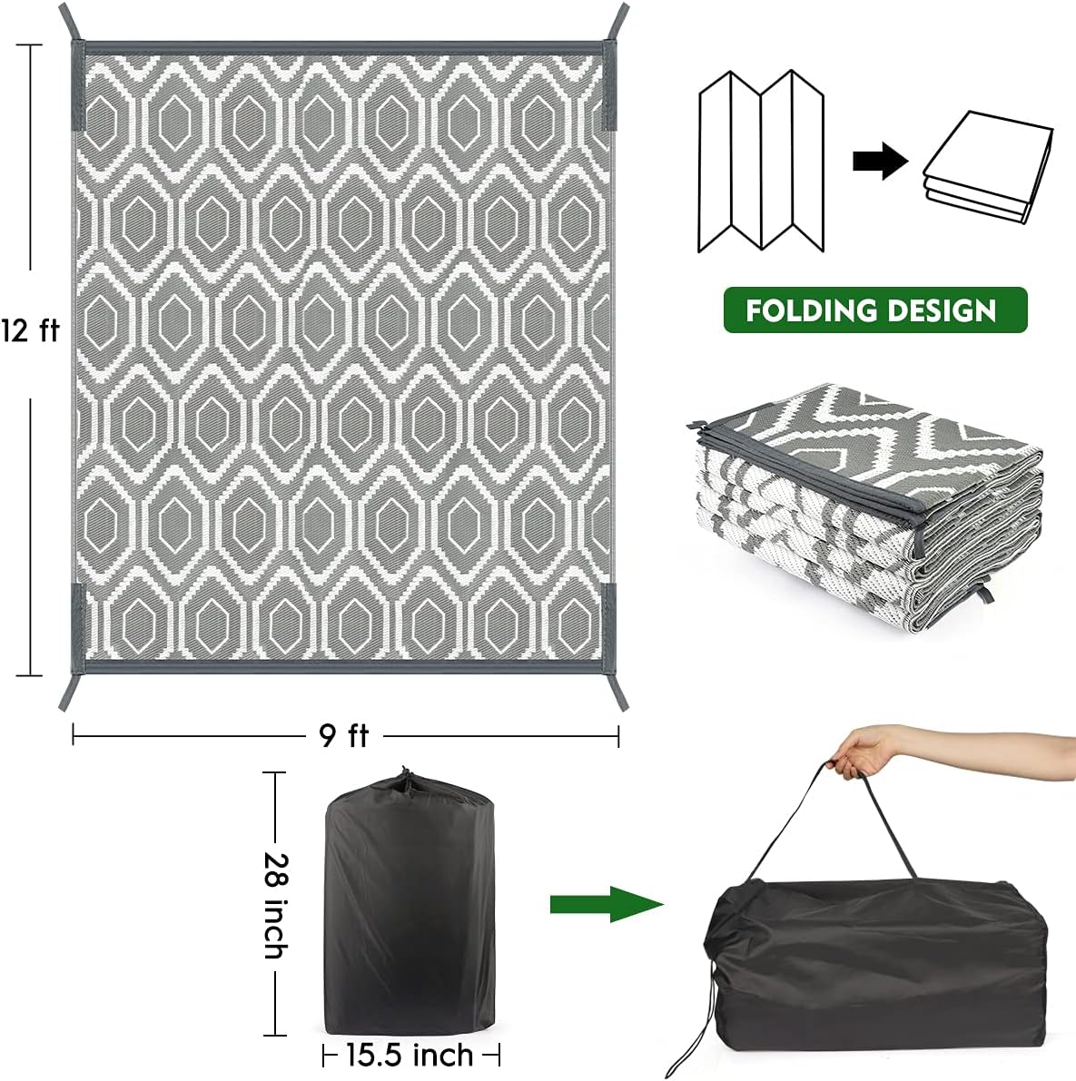 Plastic Woven Outdoor Patio Rug
