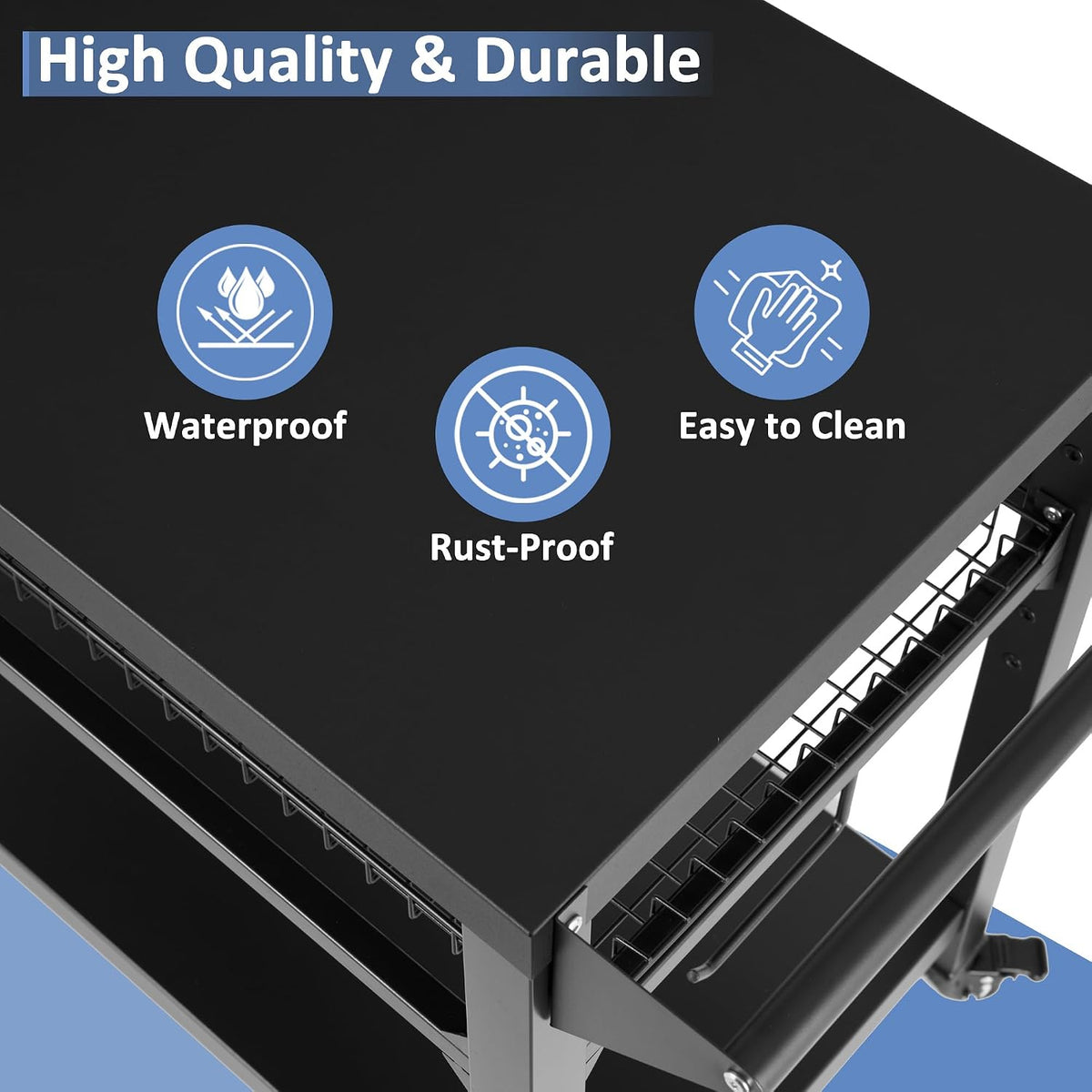 Wheeled Pizza Oven Grill Cart Table