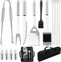 15 Pcs Stainless Steel BBQ Accessories Set