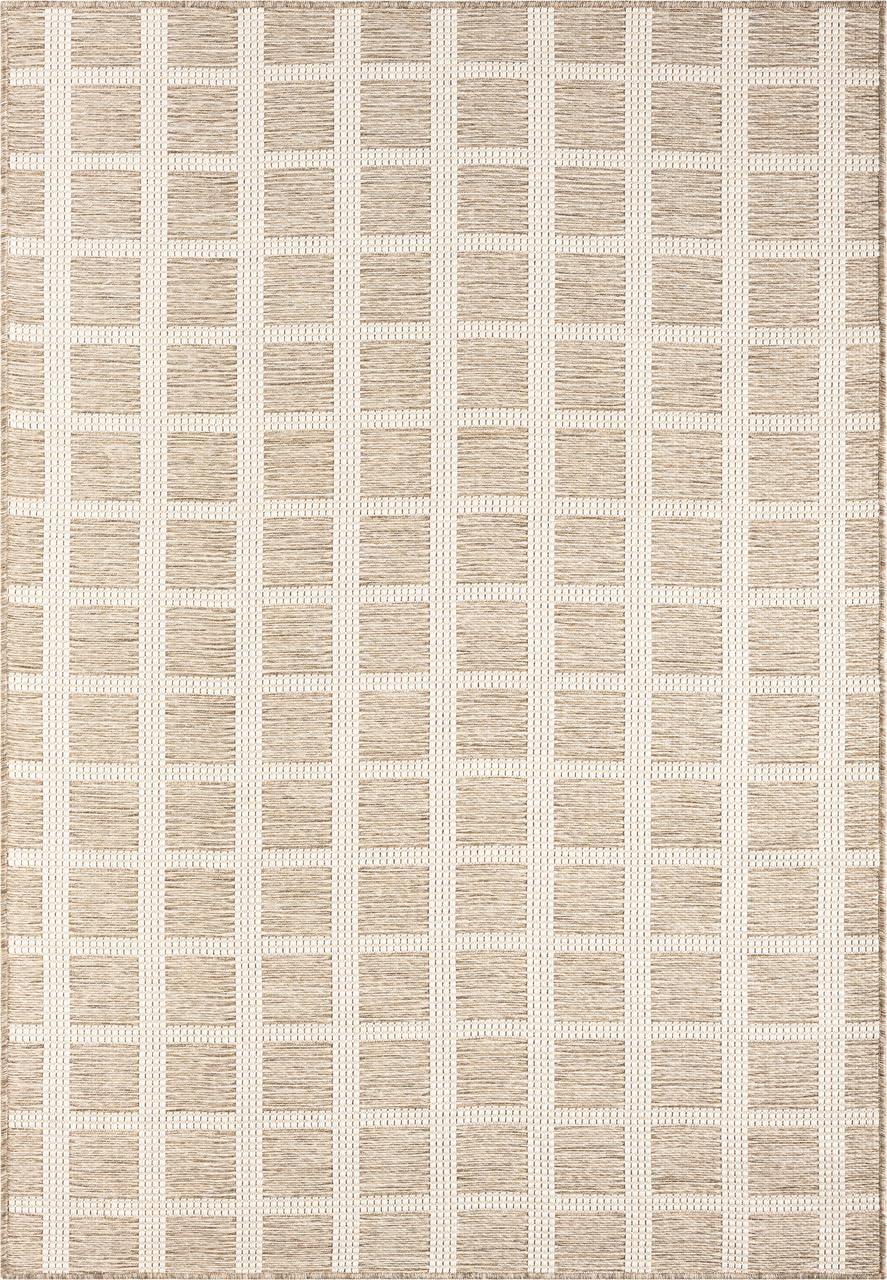 Brown Gridscape Indoor Outdoor Area Rug