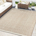 Brown Textured Weave Indoor Outdoor Rug