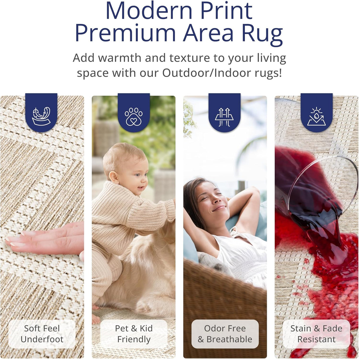 Brown Gridscape Indoor Outdoor Area Rug