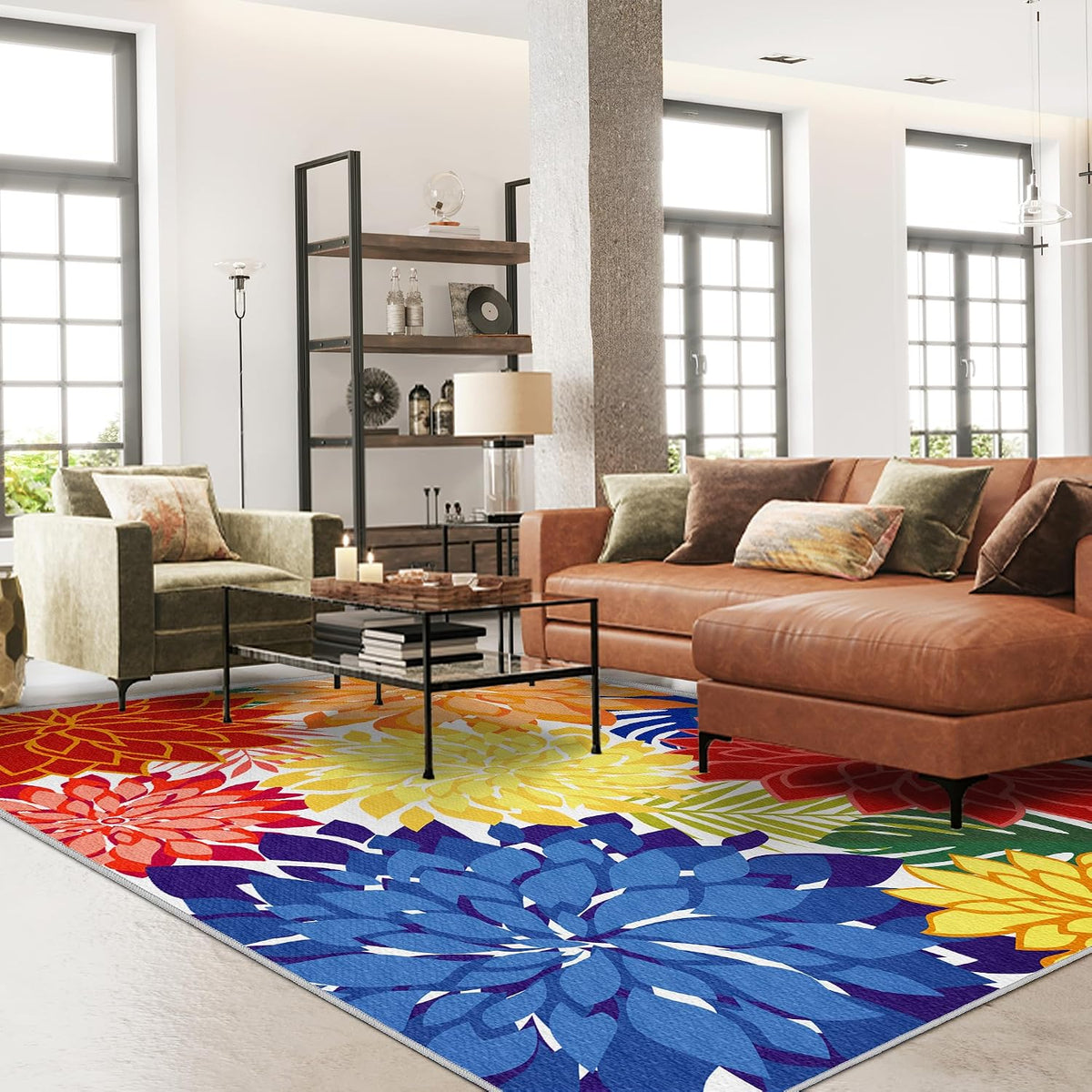 Colorful Washable Outdoor Patio Rug