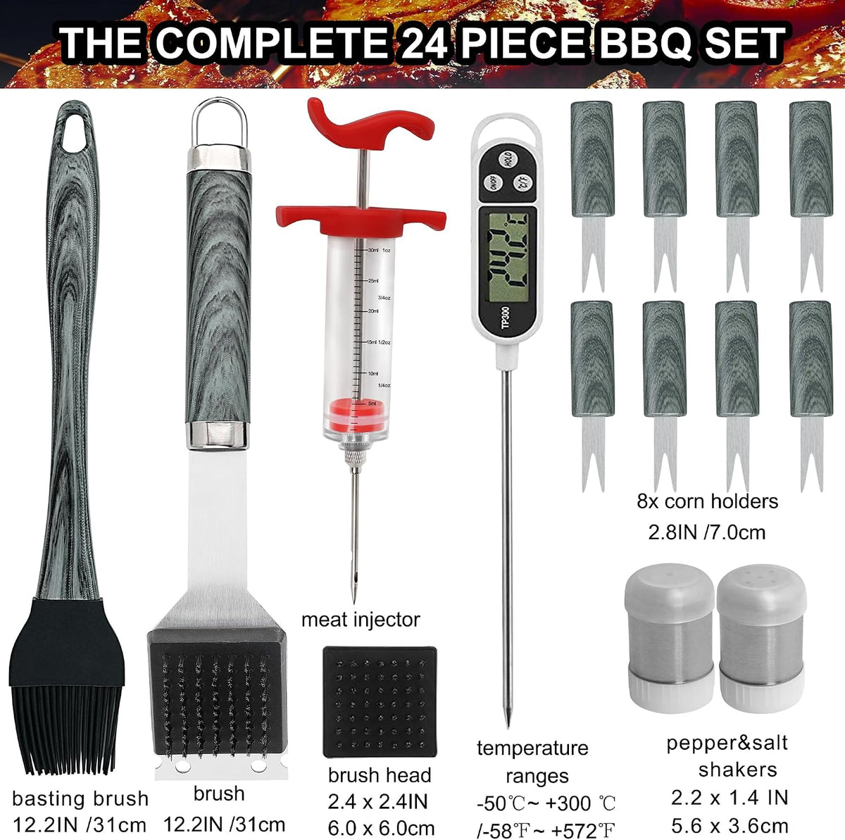24PCS BBQ Grill Tools Set