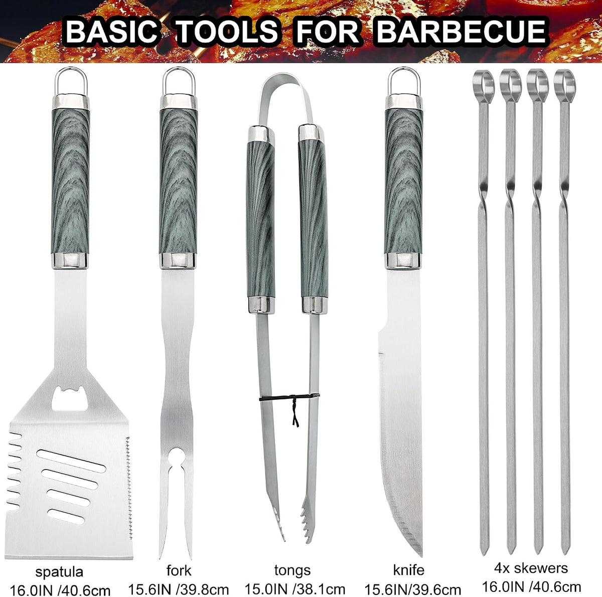 24PCS BBQ Grill Tools Set