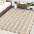 Brown Gridscape Indoor Outdoor Area Rug