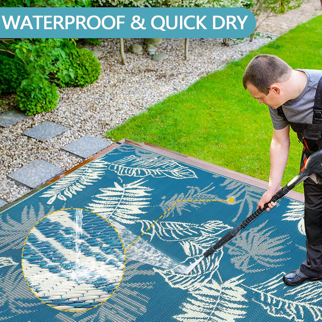 Reversible Plastic Straw Outdoor Rug