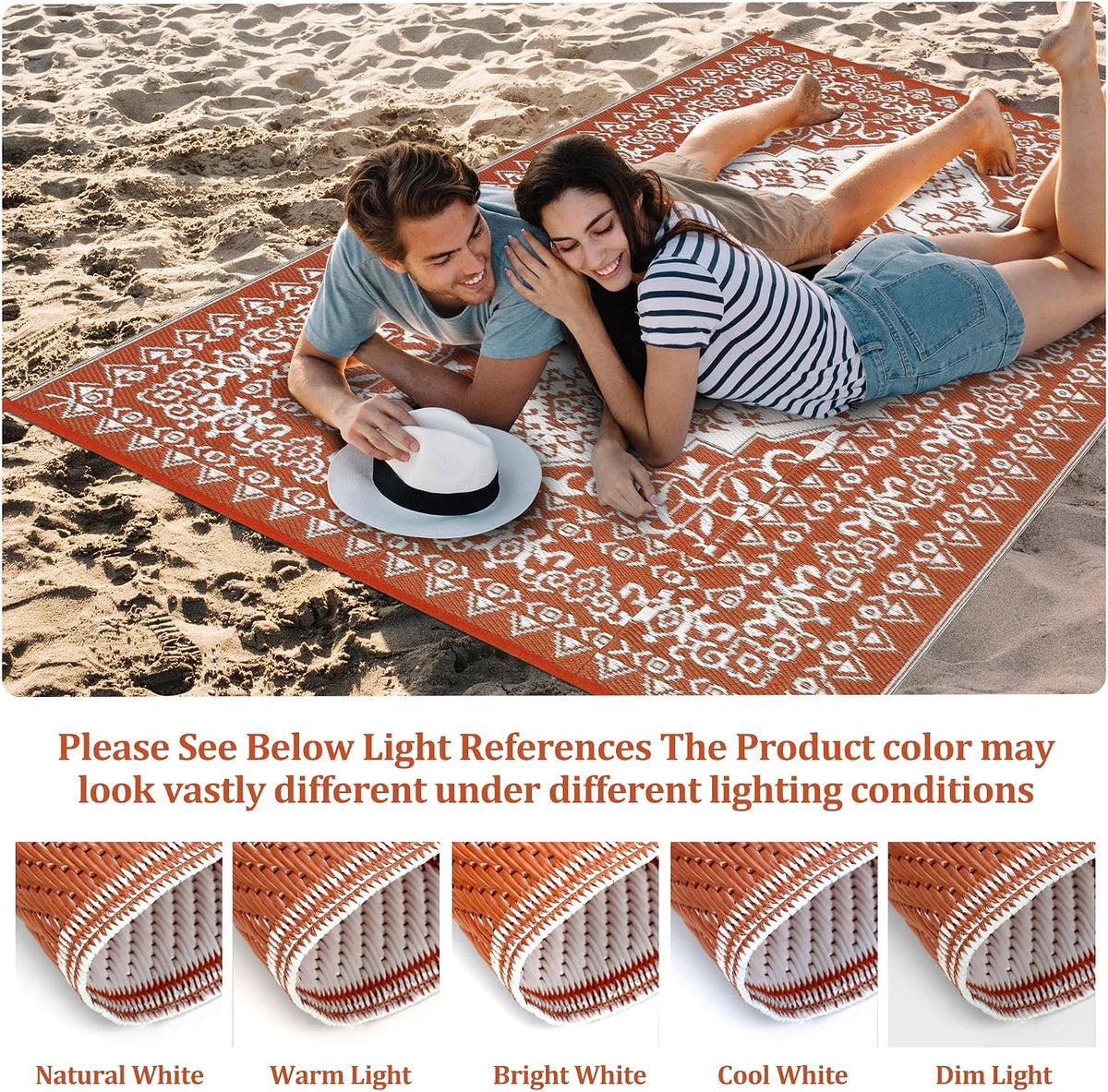 Reversible PP Straw Outdoor Patio Rug