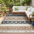 Brown Plastic Straw Outdoor Area Rug