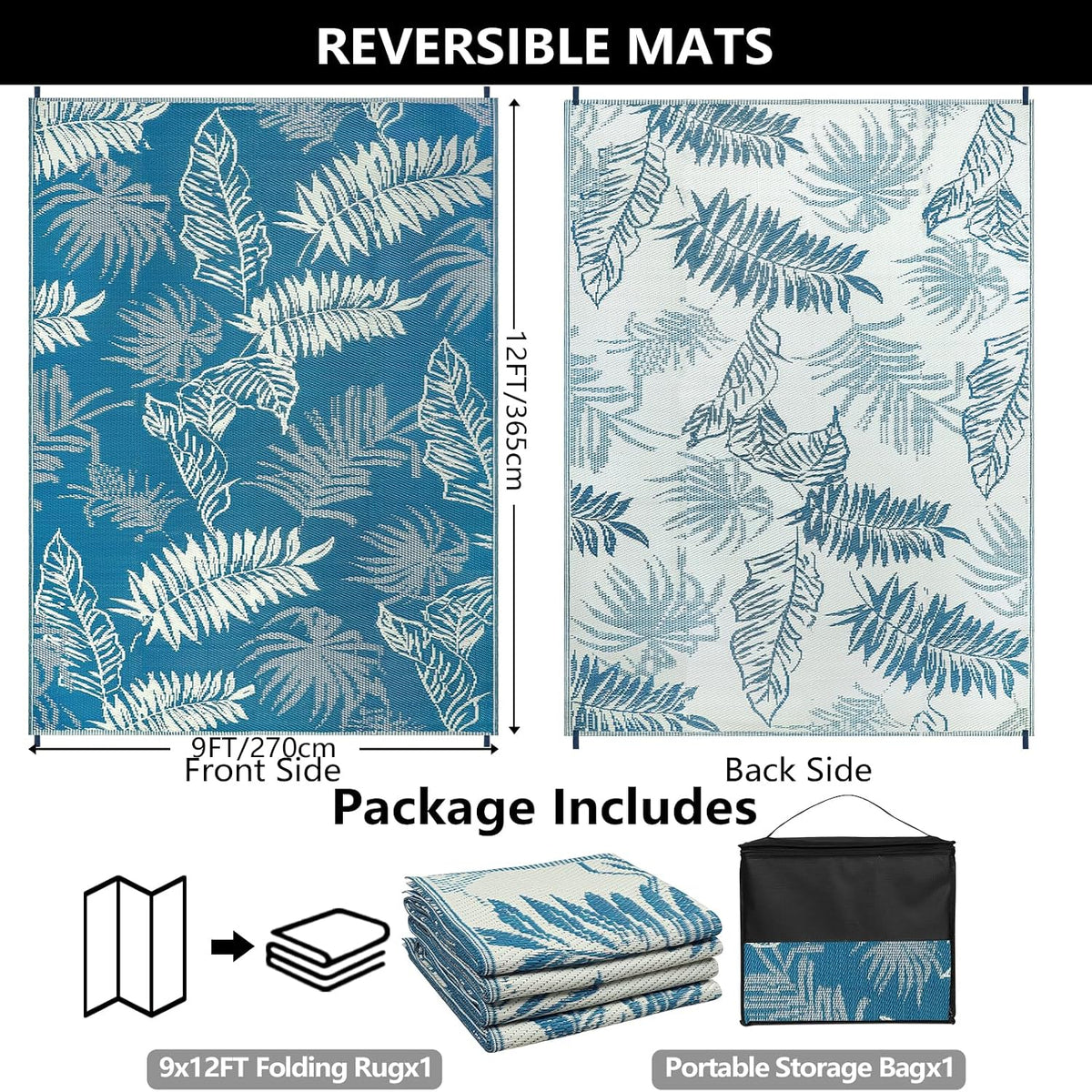 Reversible Plastic Straw Outdoor Rug