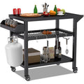 Wheeled Pizza Oven Grill Cart Table