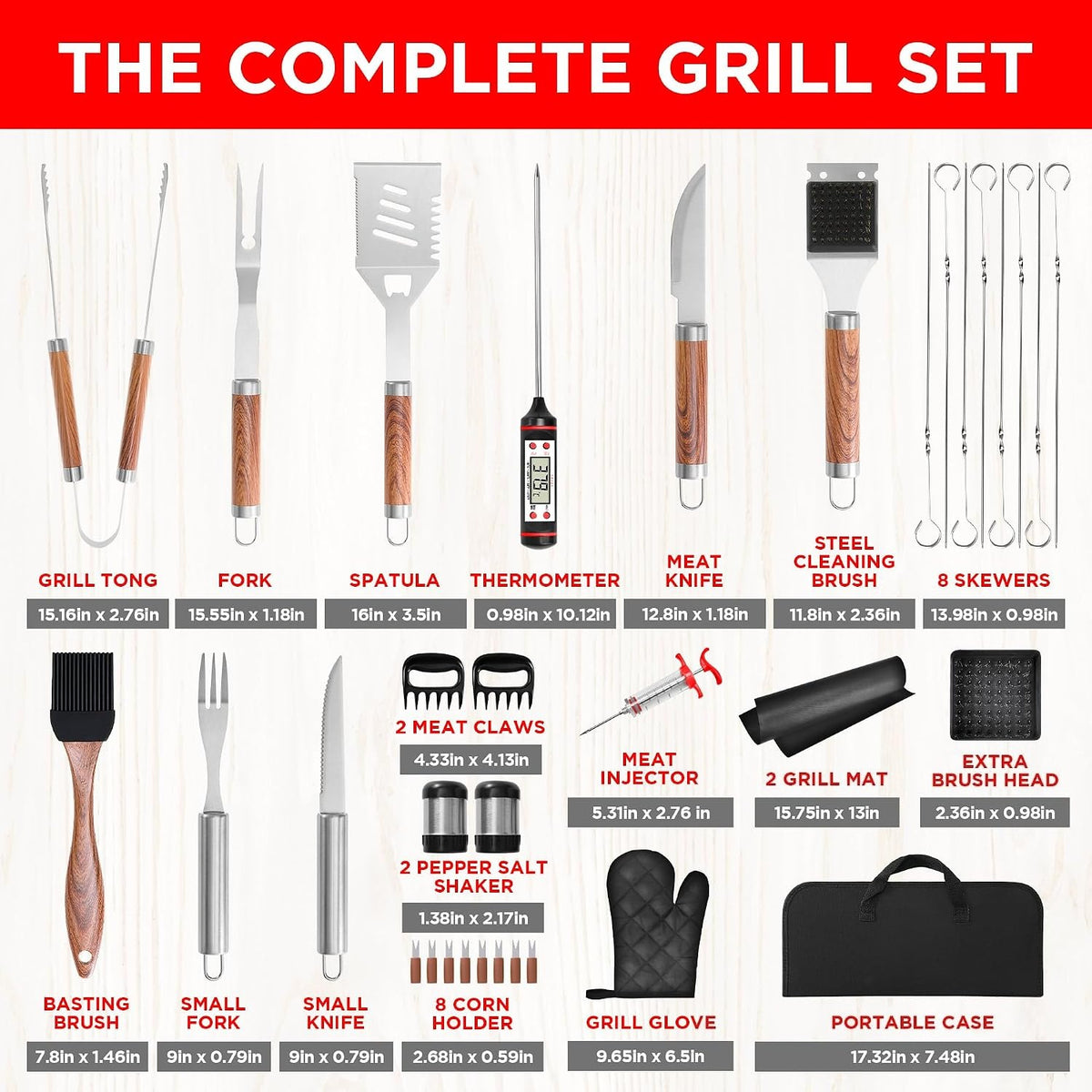 35PC BBQ Grill Tools Set