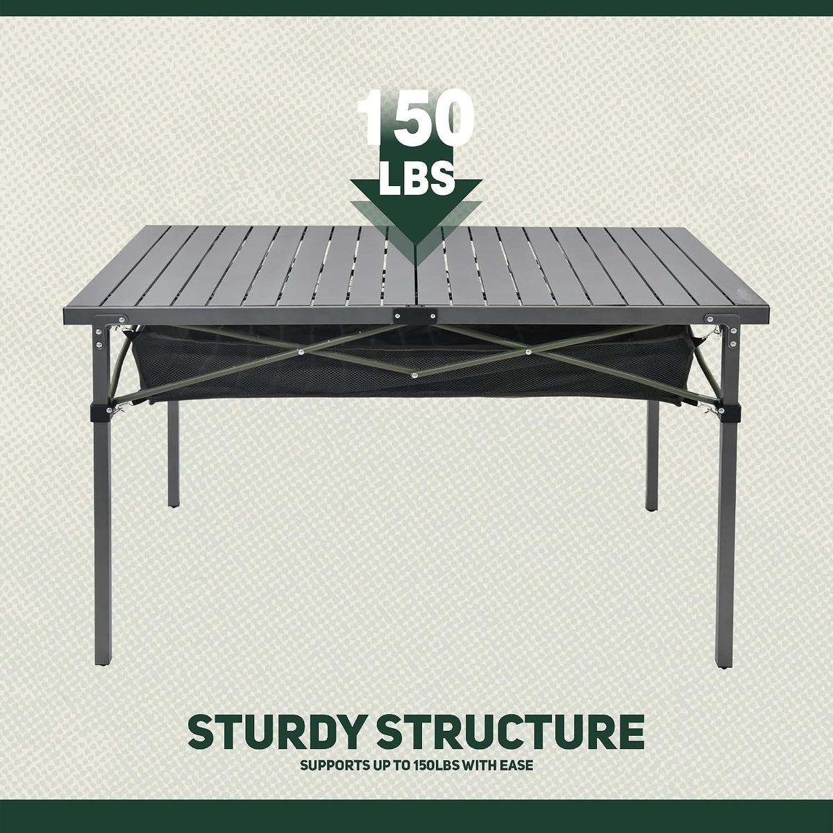 Portable Aluminum Roll‑Up Camping Table