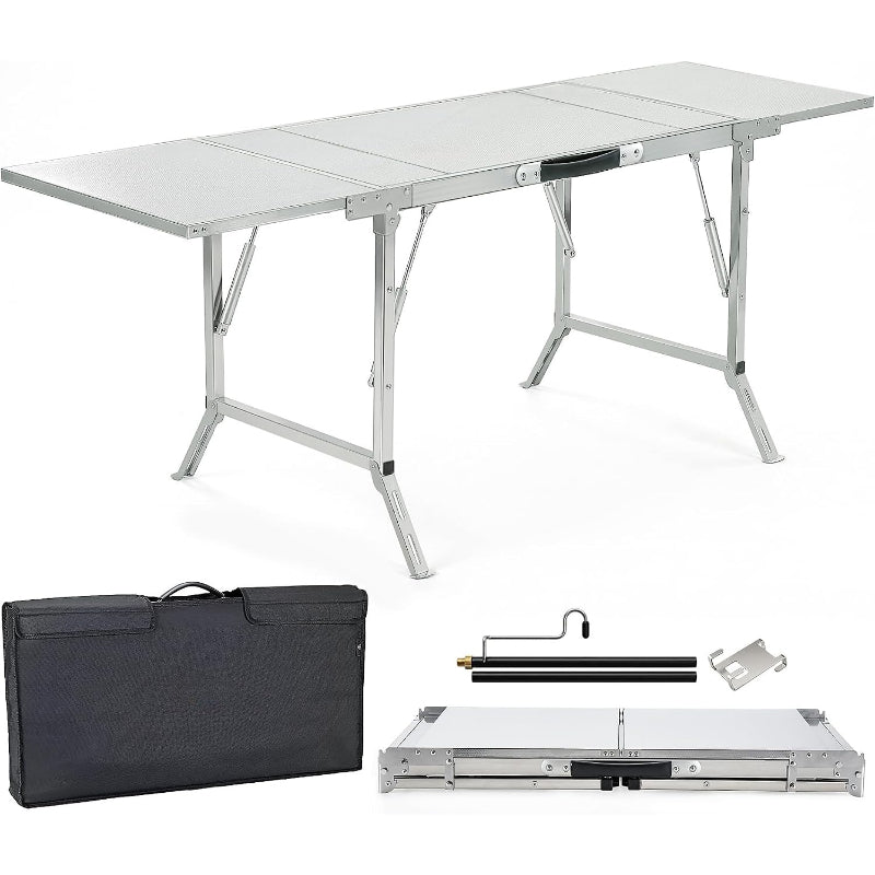 3‑Unit Modular 304 Stainless Steel IGT Camping Table