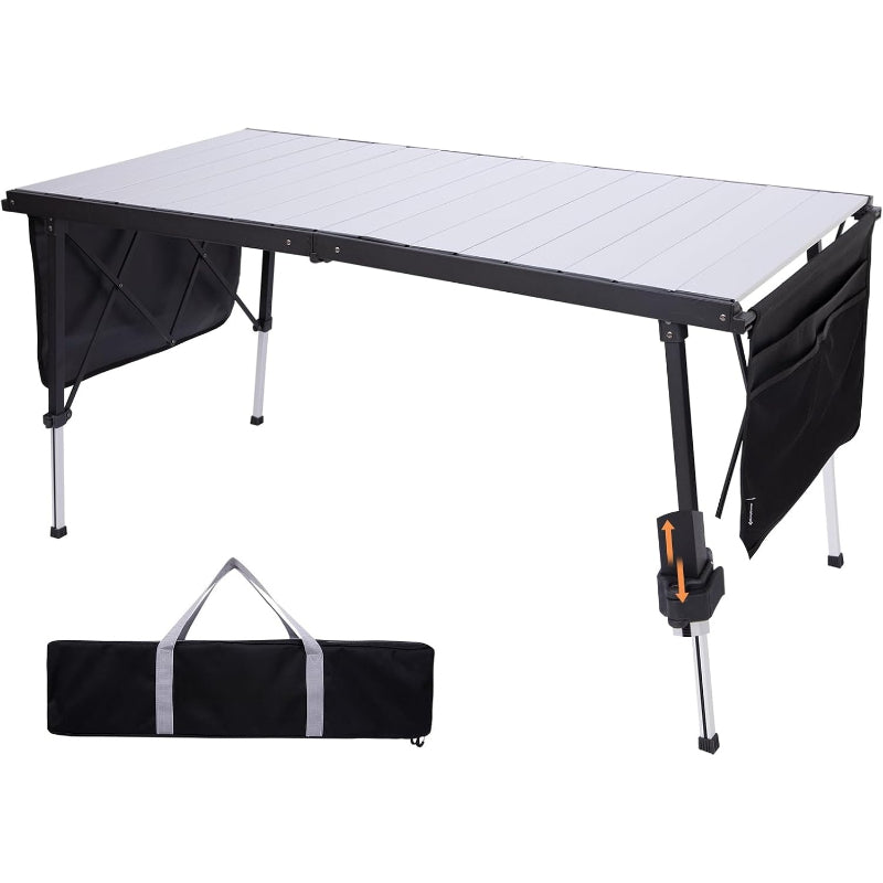55.1" Adjustable Folding Camping Table, 265lbs